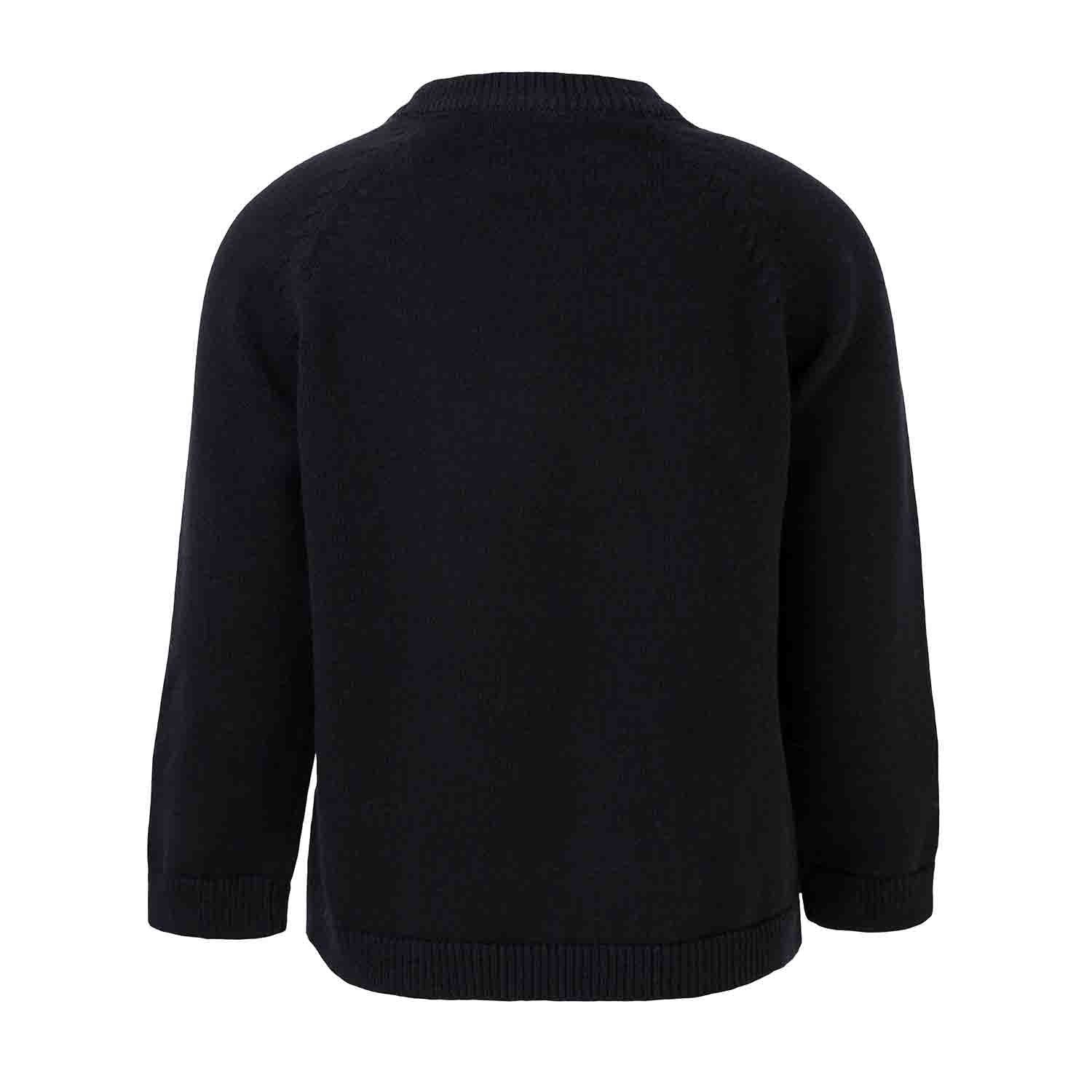 Knitted Baby Black Sweater with Orangutan